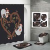 Heart-shaped Branch Flowers Sloth Shower Curtain, Add a Romantic Vibe to Your Bathroom