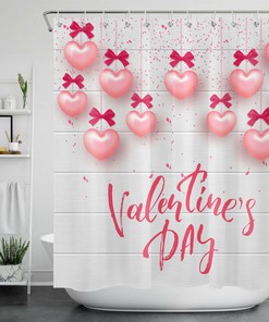 Heartwarming Red Plank Shower Curtain for a Romantic Bathroom on Valentine's Day