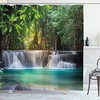 Heaven Like Waterfall Landscape Shower Curtain - Majestic River Bathroom Decor