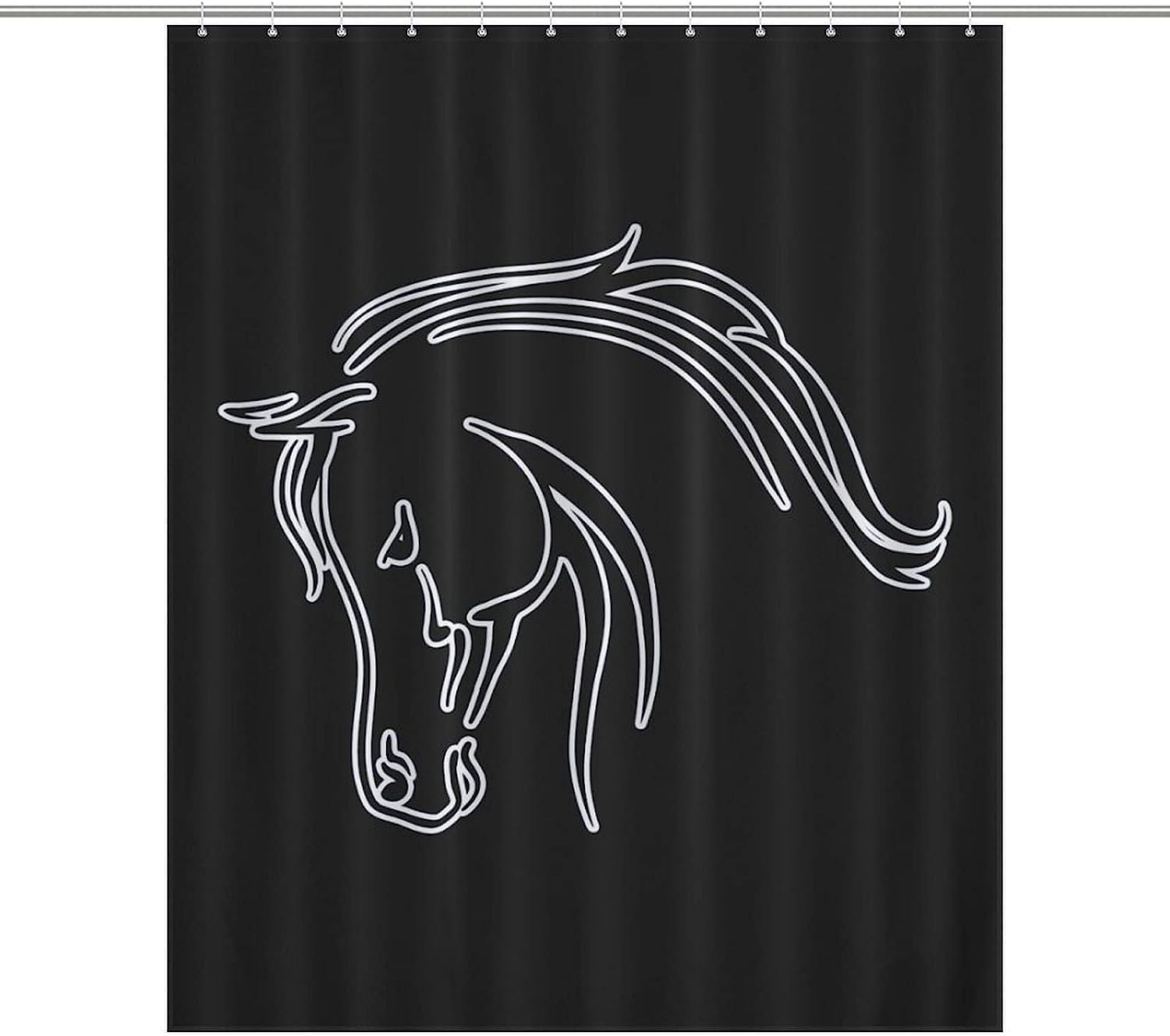Heavy Duty Arabian Horse Bathroom Shower Curtain With Waterproof Fabric