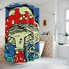 Heavy Duty Bath Curtains with Magic Mushrooms Pattern - For Unique and Decorative Bathroom Privacy. 