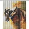 Heavy Duty Bath Curtains with Oil Painting Horses Print for Bathroom Shower - Unbranded