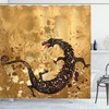 Heavyweight Waves Asian Dragon Shower Curtain For A Dramatic Bathroom