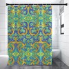 Heavyweight Waves Japanese Green Blue Luxury Dragon Shower Curtain For A Sophisticated Bathroom