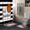 Hello Basketball Black and White Stripe Vintage Shower Curtain