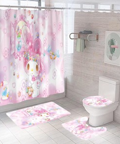 Hello Kitty Castle Shower Curtain - Fairytale Bathroom Decor