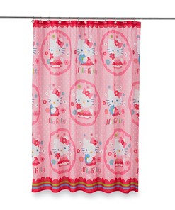 Hello Kitty Fabric Shower Curtain HN010K with Cute Cat Cartoon Design