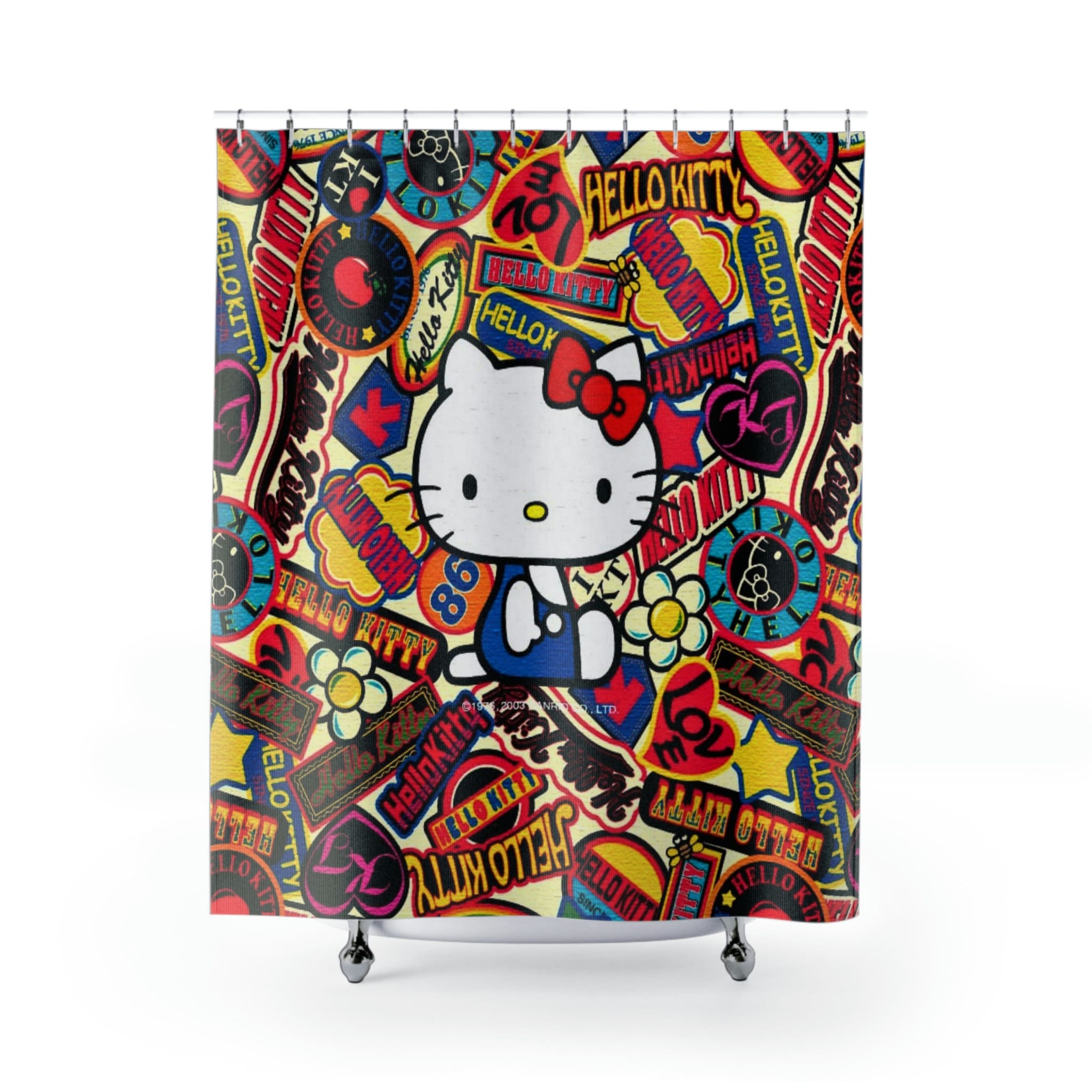 Hello Kitty Graffiti Shower Curtain - A Cool And Unique Addition To Your Bathroom Decor