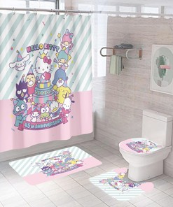 Hello Kitty Happy Birthday Bathroom Shower Curtain For A Fun Birthday Celebration