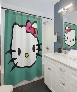 Hello Kitty Love Fabric Shower Curtain To Make Your Bathroom Even More Adorable