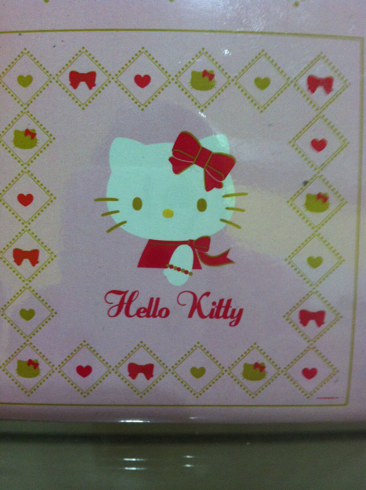 Hello Kitty Pink Color Red Bow Sanrio Waterproof Fabric Shower Curtain
