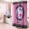 Hello Kitty Pink Dot and Black Lace Design Shower Curtain with Waterproof Fabric