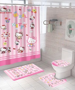 Hello Kitty Waterproof Shower Curtain For Happy Home Bathroom