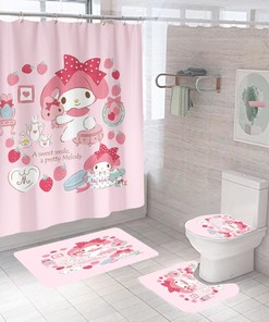 Hello Kitty'S Afternoon Tea Waterproof Shower Curtain For Your Delightful Bathroom Decor