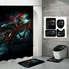 Helmsman Pirate Skull Art Print Shower Curtain