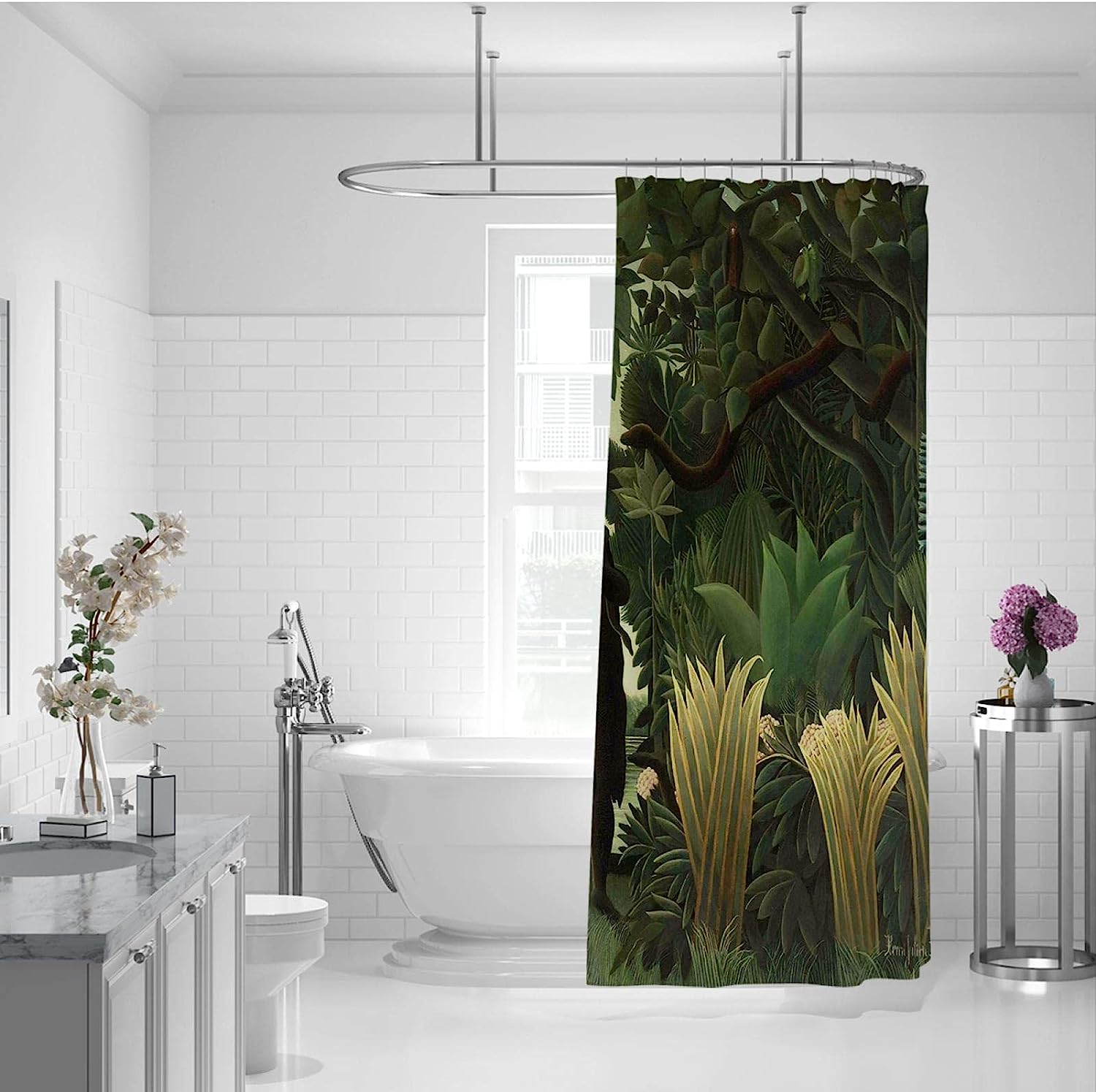 Henri Rousseau Bath Curtain Set: Get A Piece Of Art In Your Bathroom Decor