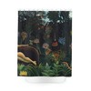 Henri Rousseau Inspired Jungle Motif Shower Curtain for Unique Bathroom Decor 