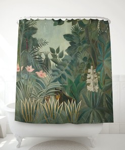 Henri Rousseau Tropical Bathroom Decor Jungle Shower Curtain