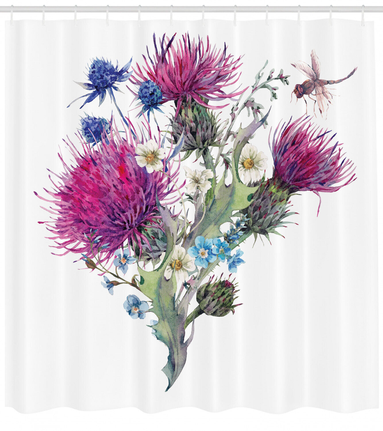 Herbs Print Dragonfly Shower Curtain For A Fresh And Natural Bath - Image 2