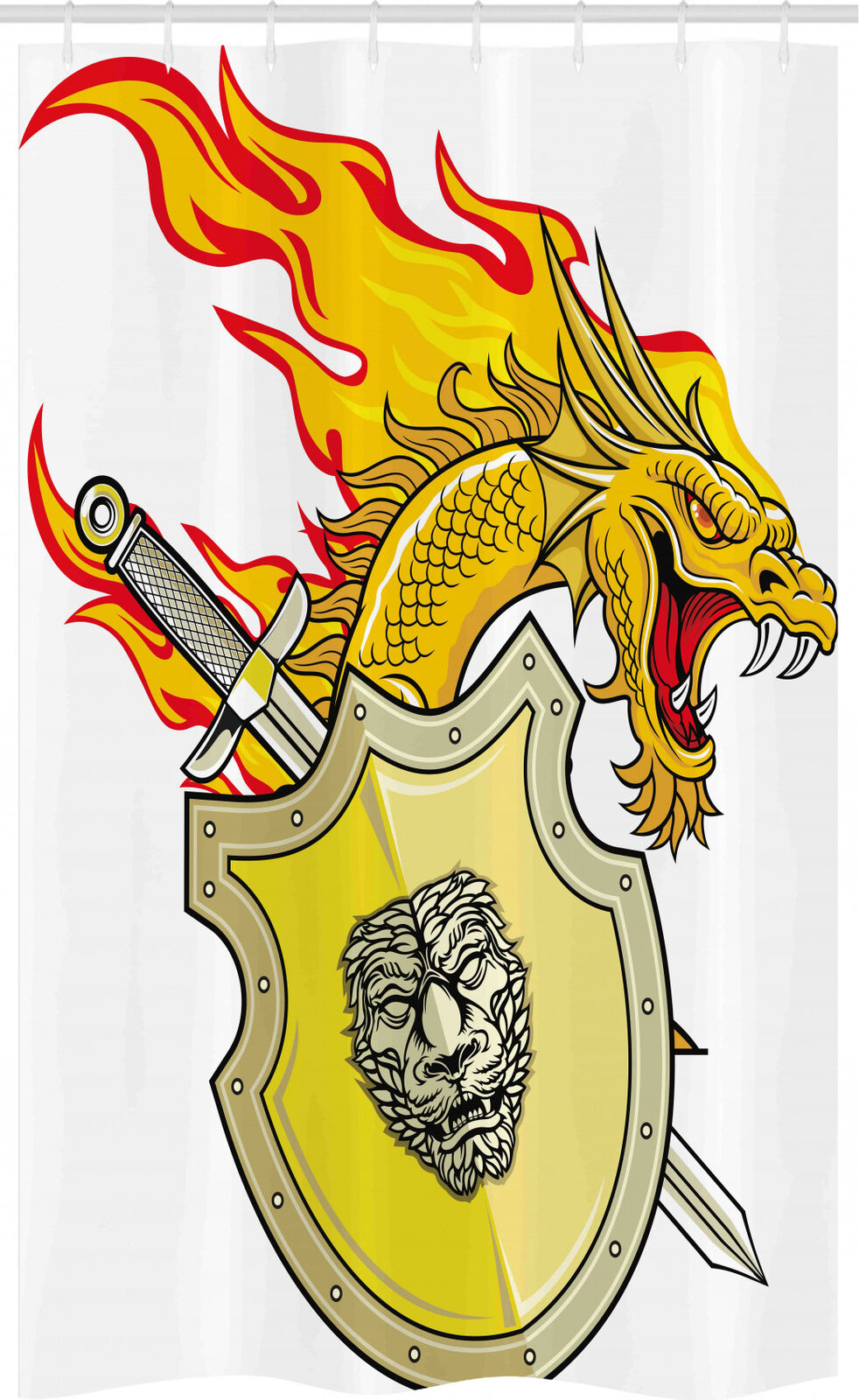 Heroic And Dramatic Dragon Stall Shower Curtain For A Bold Bathroom