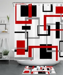 Hexagon Geometric Shower Curtain With Modern Vibes