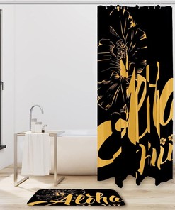 Hibiscus Aloha Hawaii Shower Curtain For Bathroom Decorr