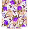 Hibiscus Flower Palm Leaves Hummingbird Shower Curtain Waterproof Girls Kids Bathroom