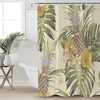 Hibiscus Flowers Palm Leaves Hawaiian Style Shower Curtain