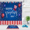 High Hat Stars and Stripes Shower Curtain for Presidents Day Bathroom Decor 