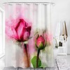 High-Quality 3D Rose Flowers Floral Painting Print Bathroom Shower Curtain