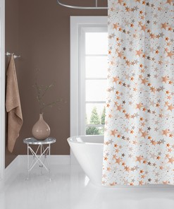 High-Quality Star Shower Curtain with Digital Print for Chic Bathroom Decor