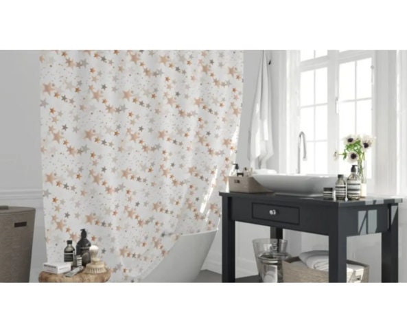 High-Quality Star Shower Curtain with Digital Print for Chic Bathroom Decor