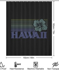 High-Quality Water Resistant Hawaii Shower Curtain For Bathrooms
