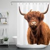 Highland Cow And Farm Animals Fashion Shower Curtain For Bathroom Decor 