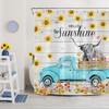 Highland Cow And Sunflower Farmhouse Shower Curtain For Bathroom Decor