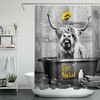 Highland Cow And Sunflowers Print Shower Curtain For A Cozy Bathroom