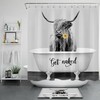 Highland Cow And Sunflowers Print Shower Curtain For Nature Lovers