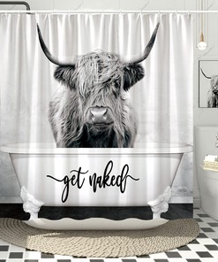 Highland Cow And Western Get Naked Shower Curtain For A Country Bathroom