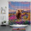 Highland Cow Animal Garden Flower Shower Curtain for a Rustic and Beautiful Bathroom