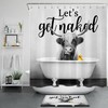 Highland Cow Black and White Funny Words Print Shower Curtain, Bring a Touch of Humor to Your Bathroom