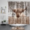Highland Cow Brown Rustic Vintage Bathroom Shower Curtain Decor