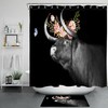Highland Cow Butterfly Flower Shower Curtain - Rustic Farmhouse Bathroom Accessory 