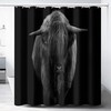 Highland Cow Farmhouse Animal Waterproof Fabric Shower Curtain