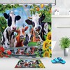 Highland Cow Flower Retro Rustic Planks Shower Curtain Bathroom Decor 