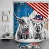 Highland Cow Shower Curtain For Patriotic Bathroom Decor