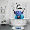 Highland Cow Shower Curtain - Funny Bathroom Decor With Red Hearts