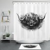 Highland Cow Shower Curtain - Funnyhorn Animal Bathroom Decor