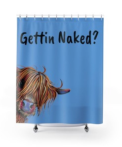Highland Cow Shower Curtain With Cute And Funny Prints For Bathroom Decor