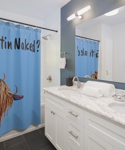 Highland Cow Shower Curtain With Cute And Funny Prints For Bathroom Decor