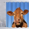 Highland Cow Wildlife Animal Painting Printed Shower Curtain For Bathroom Decor